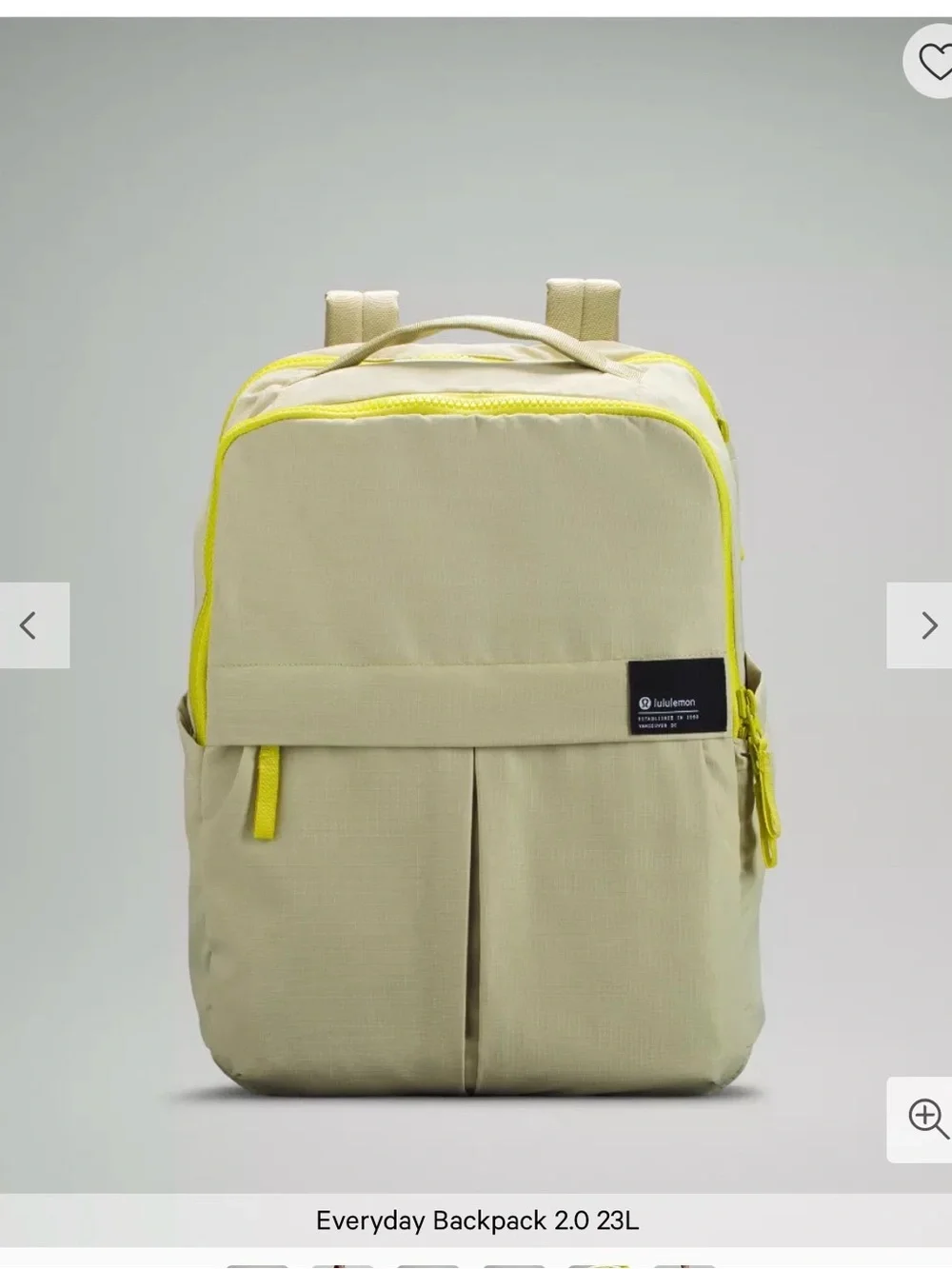 LULULEMON Green/Yellow Everyday Backpack 2.0 23L *DISCONTINUED* From 2